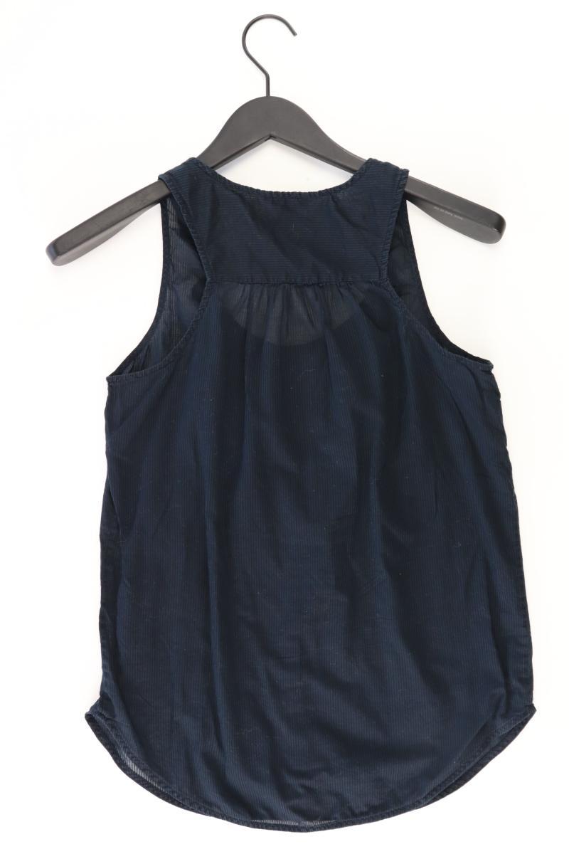 GAP Rüschenbluse Gr. XS Ärmellos blau aus Baumwolle