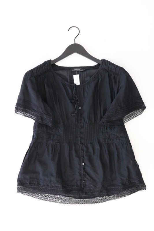 Passport Bluse mit Seide Gr. 36 Kurzarm schwarz aus Baumwolle