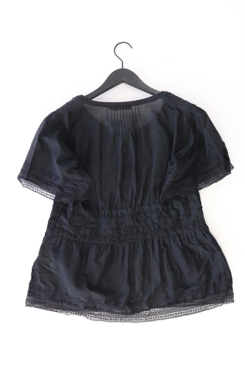 Passport Bluse mit Seide Gr. 36 Kurzarm schwarz aus Baumwolle