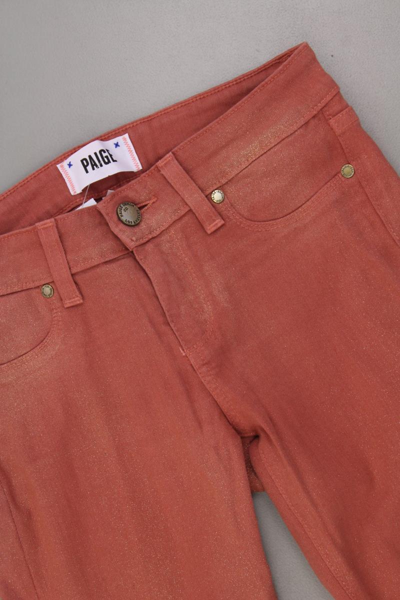 Paige Skinny Jeans mit Glitzer Gr. W25 orange aus Lyocell