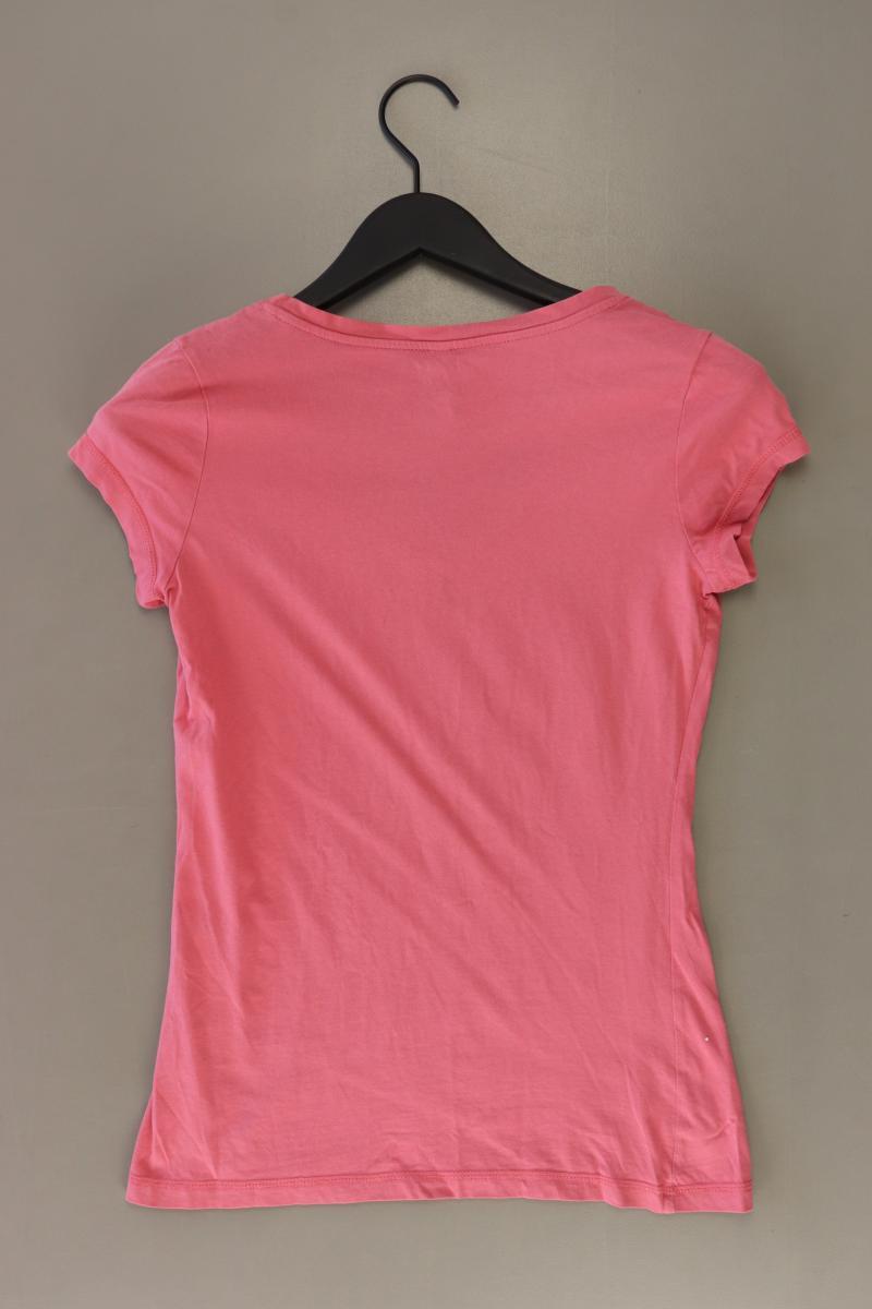 QS by s.Oliver Shirt mit V-Ausschnitt Gr. S Kurzarm rosa aus Baumwolle