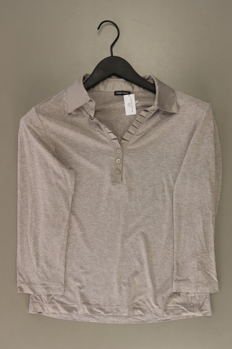 Gerry Weber Poloshirt Gr. 38 3/4 Ärmel grau
