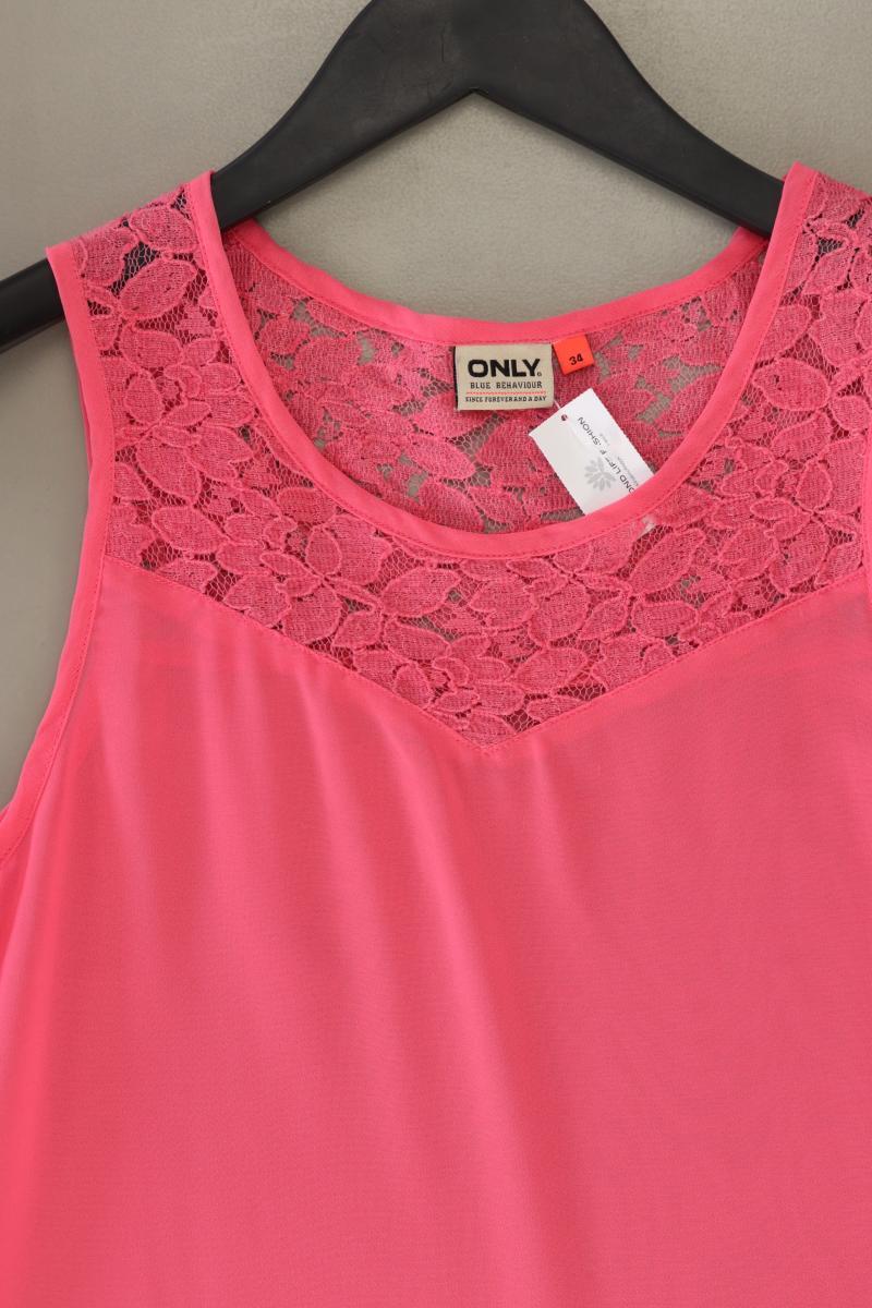 Only Chiffonbluse Gr. 34 Ärmellos pink aus Polyester