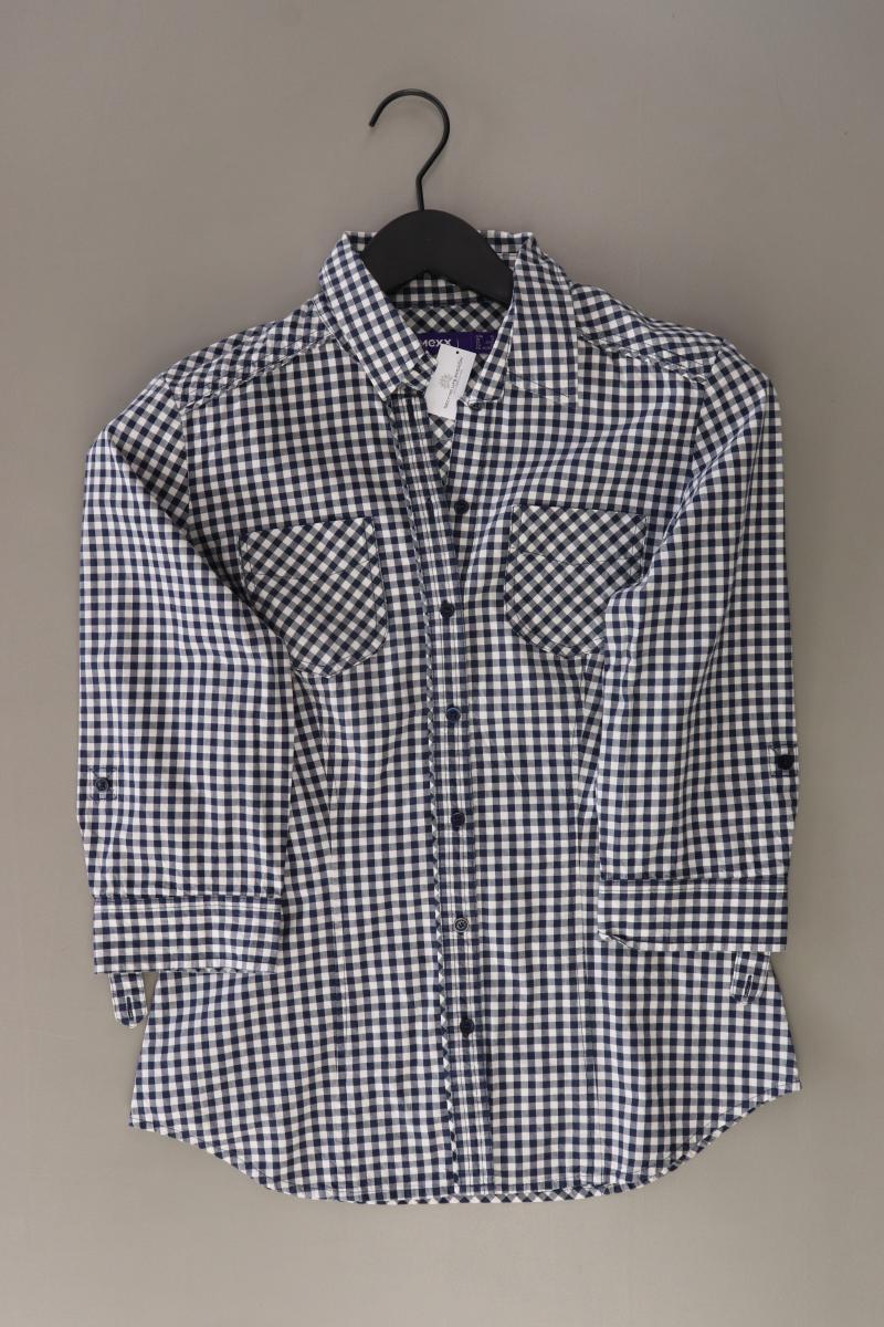 Mexx Karobluse Gr. 36 kariert 3/4 Ärmel blau aus Baumwolle