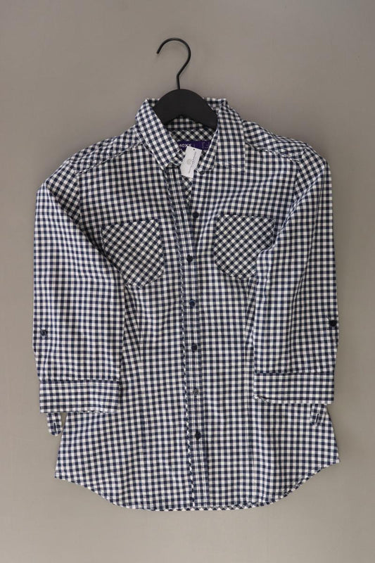 Mexx Karobluse Gr. 36 kariert 3/4 Ärmel blau aus Baumwolle