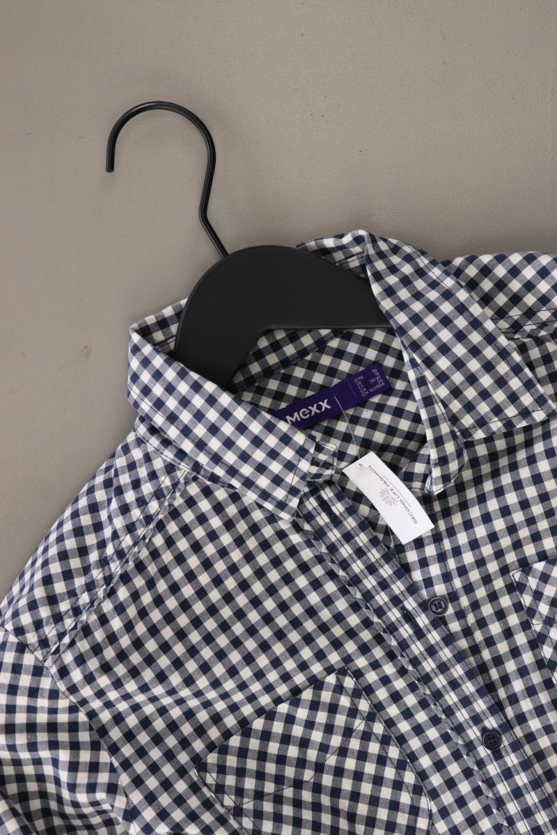 Mexx Karobluse Gr. 36 kariert 3/4 Ärmel blau aus Baumwolle