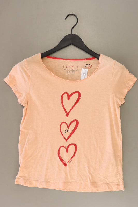 Esprit Printshirt Gr. XS Kurzarm orange aus Baumwolle