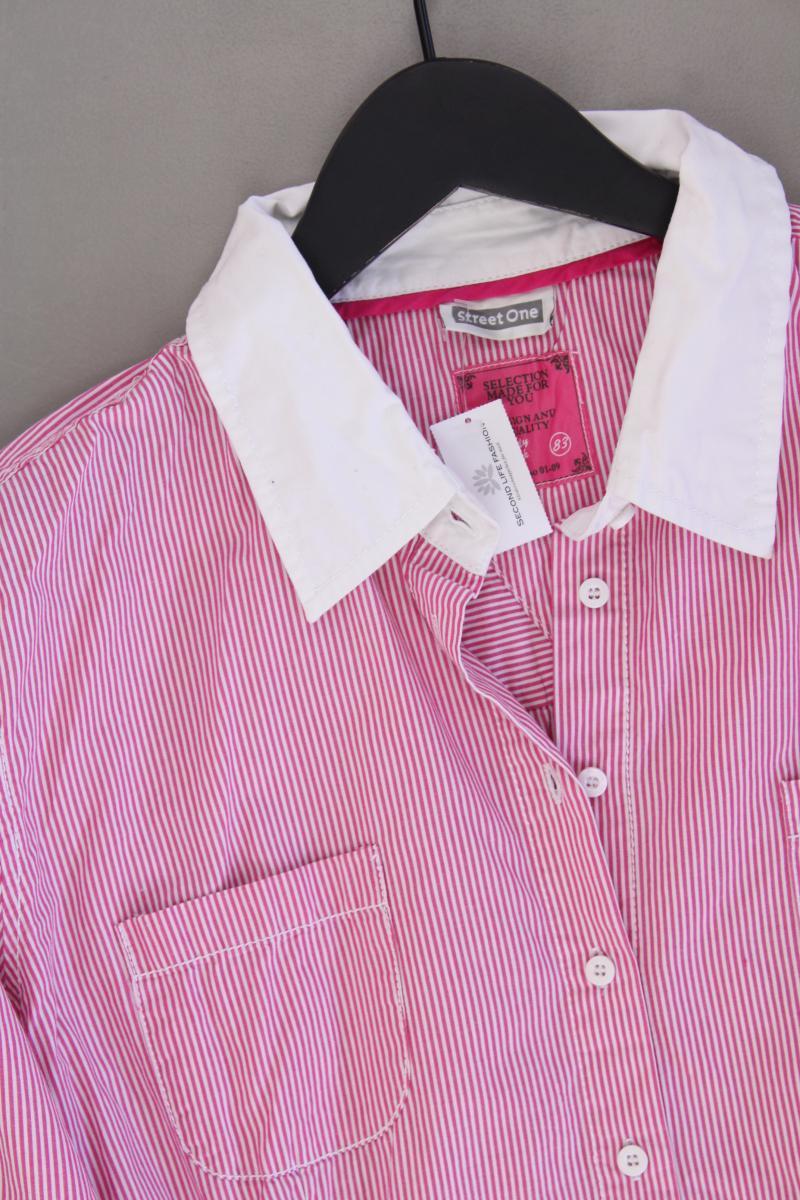 Street One Langarmbluse Gr. 42 gestreift pink aus Baumwolle