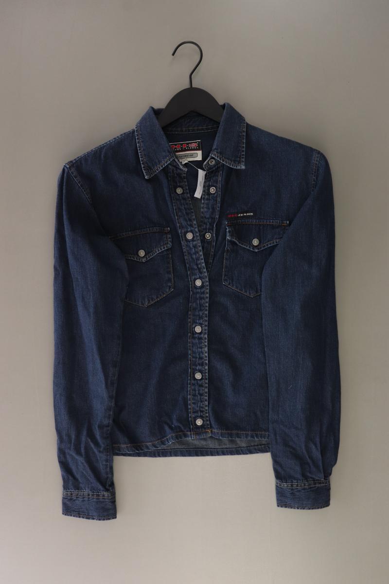 H.I.S. Jeansbluse Gr. S Langarm Vintage blau