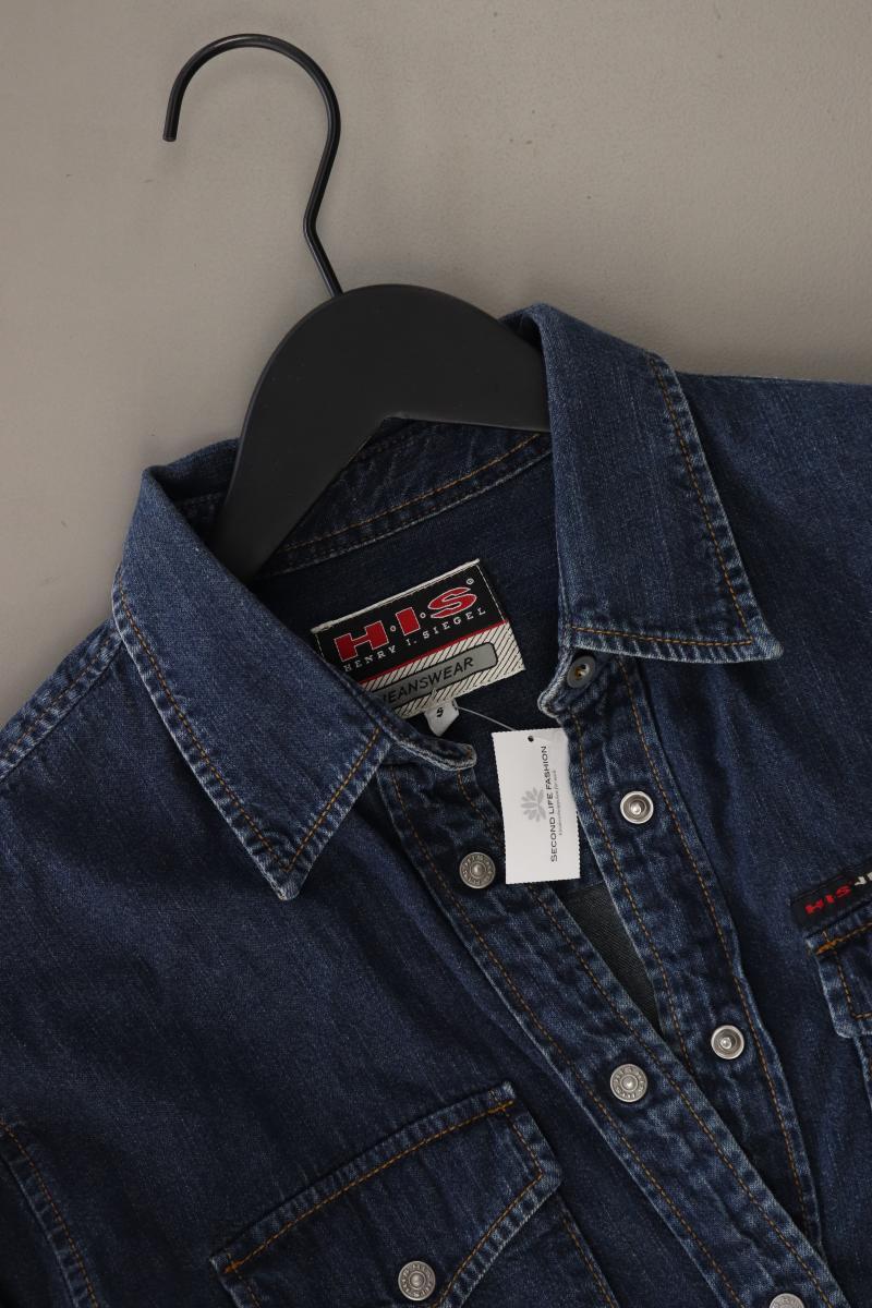 H.I.S. Jeansbluse Gr. S Langarm Vintage blau