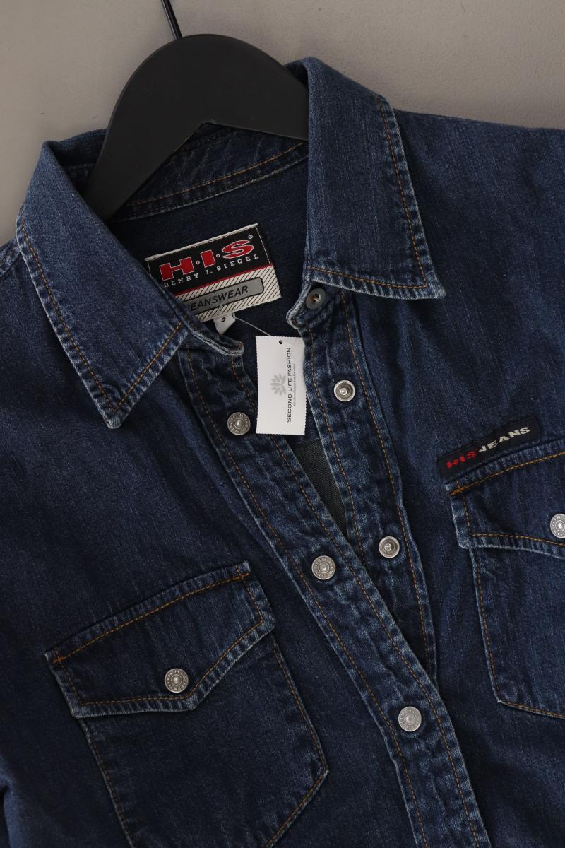 H.I.S. Jeansbluse Gr. S Langarm Vintage blau