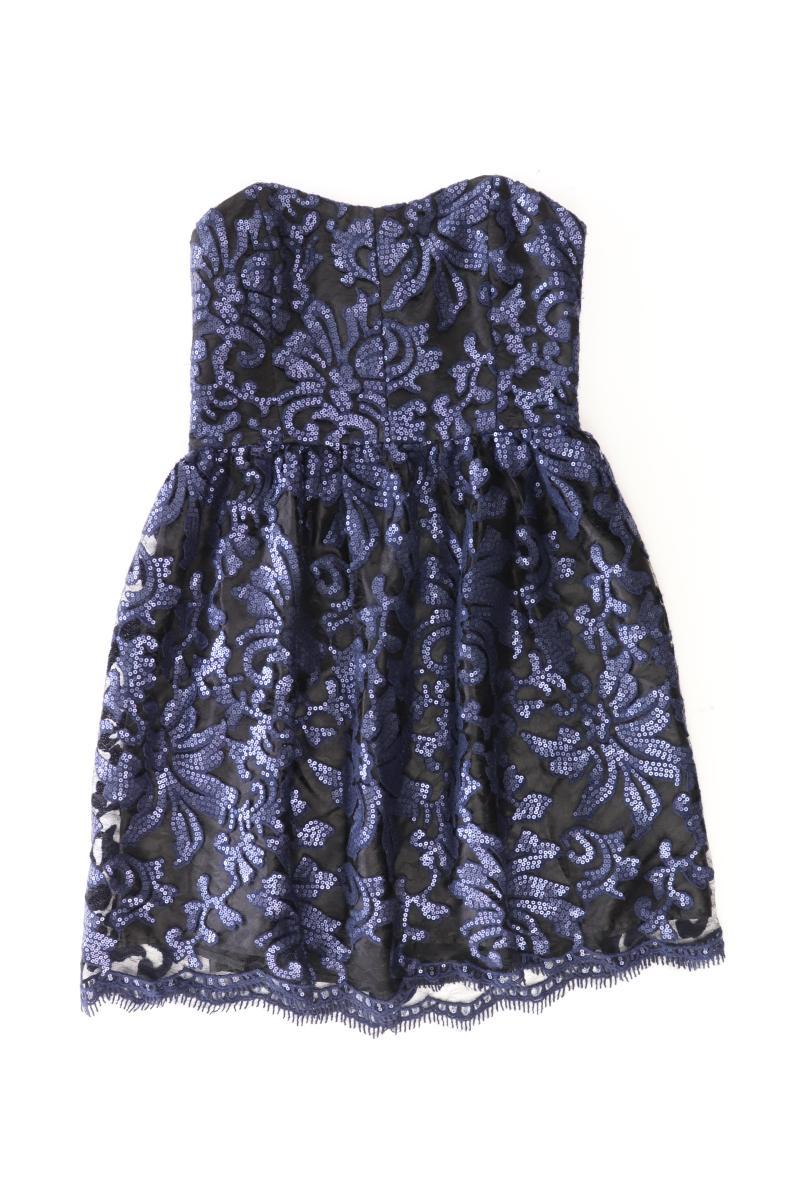 Swing Bandeaukleid Gr. 38 Ärmellos mit Pailletten blau aus Polyester