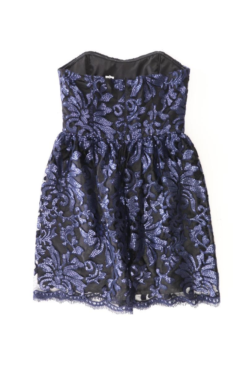 Swing Bandeaukleid Gr. 38 Ärmellos mit Pailletten blau aus Polyester