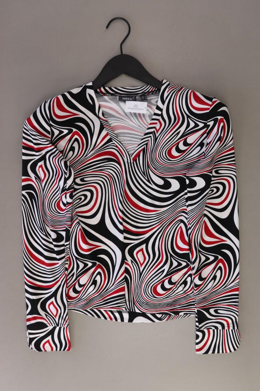 Mexx Shirt mit V-Ausschnitt Gr. S Langarm Vintage mehrfarbig aus Nylon