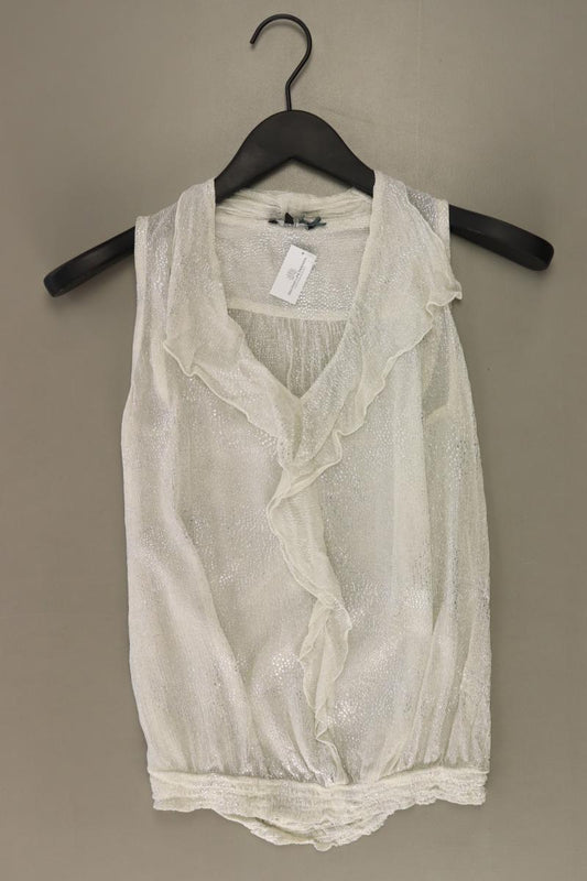 DEPT. Rüschenbluse Gr. M Ärmellos silber