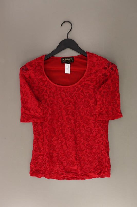 POMPÖÖS by Harald Glööckler Shirt mit Spitze Gr. 34 Kurzarm rot aus Polyamid
