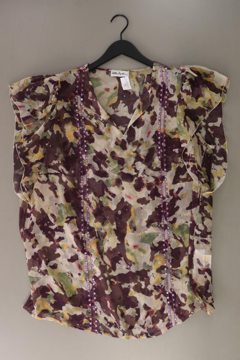 Ulla Popken Kurzarmbluse Gr. 46/48 mit Blumenmuster mehrfarbig aus Polyester