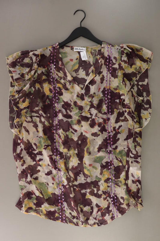 Ulla Popken Kurzarmbluse Gr. 46/48 mit Blumenmuster mehrfarbig aus Polyester