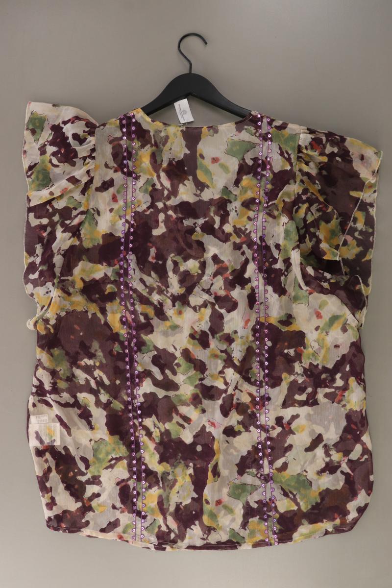 Ulla Popken Kurzarmbluse Gr. 46/48 mit Blumenmuster mehrfarbig aus Polyester