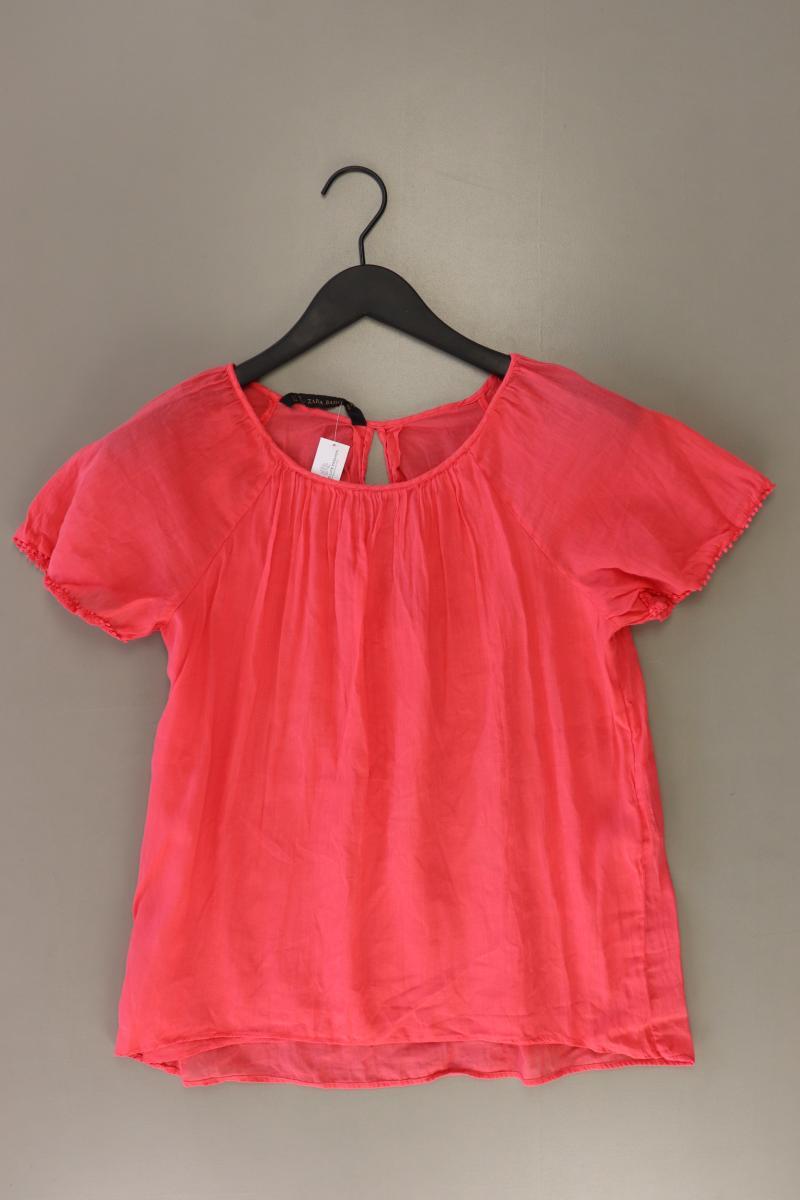 Zara Kurzarmbluse Gr. XS pink aus Rayon