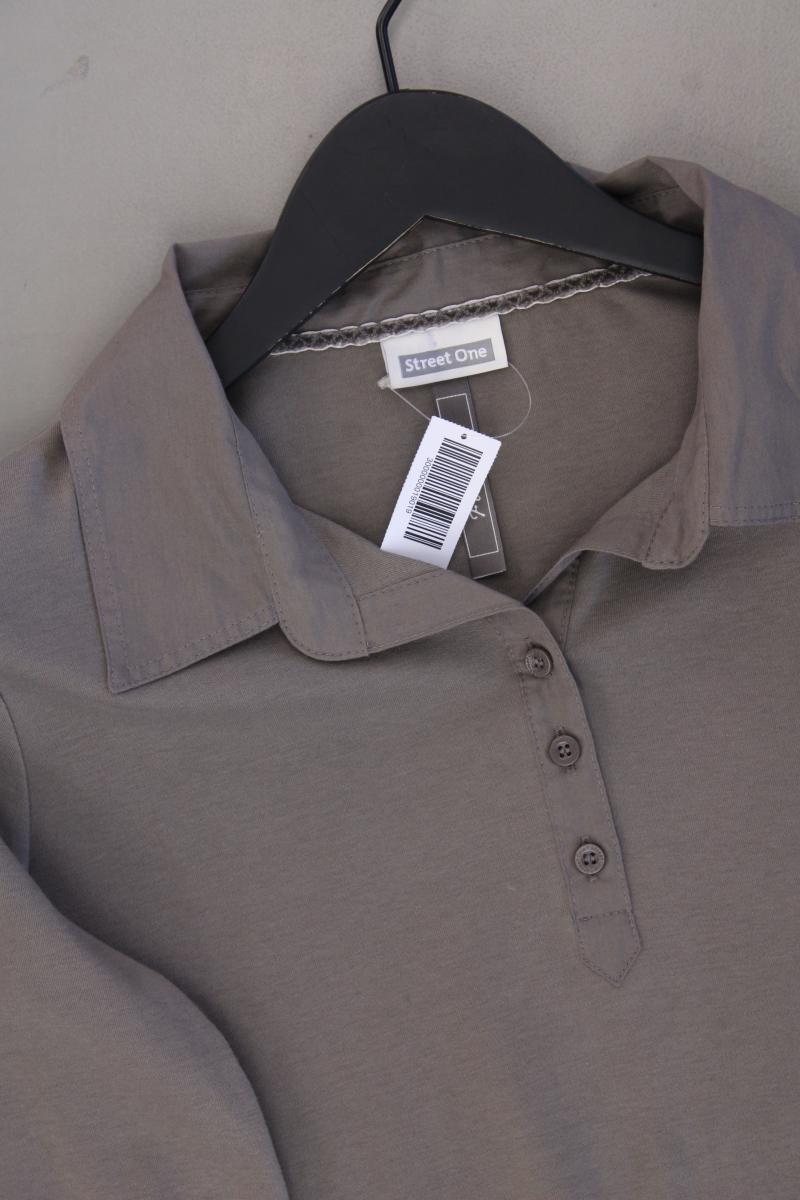 Street One Poloshirt Gr. 40 Langarm grau aus Baumwolle