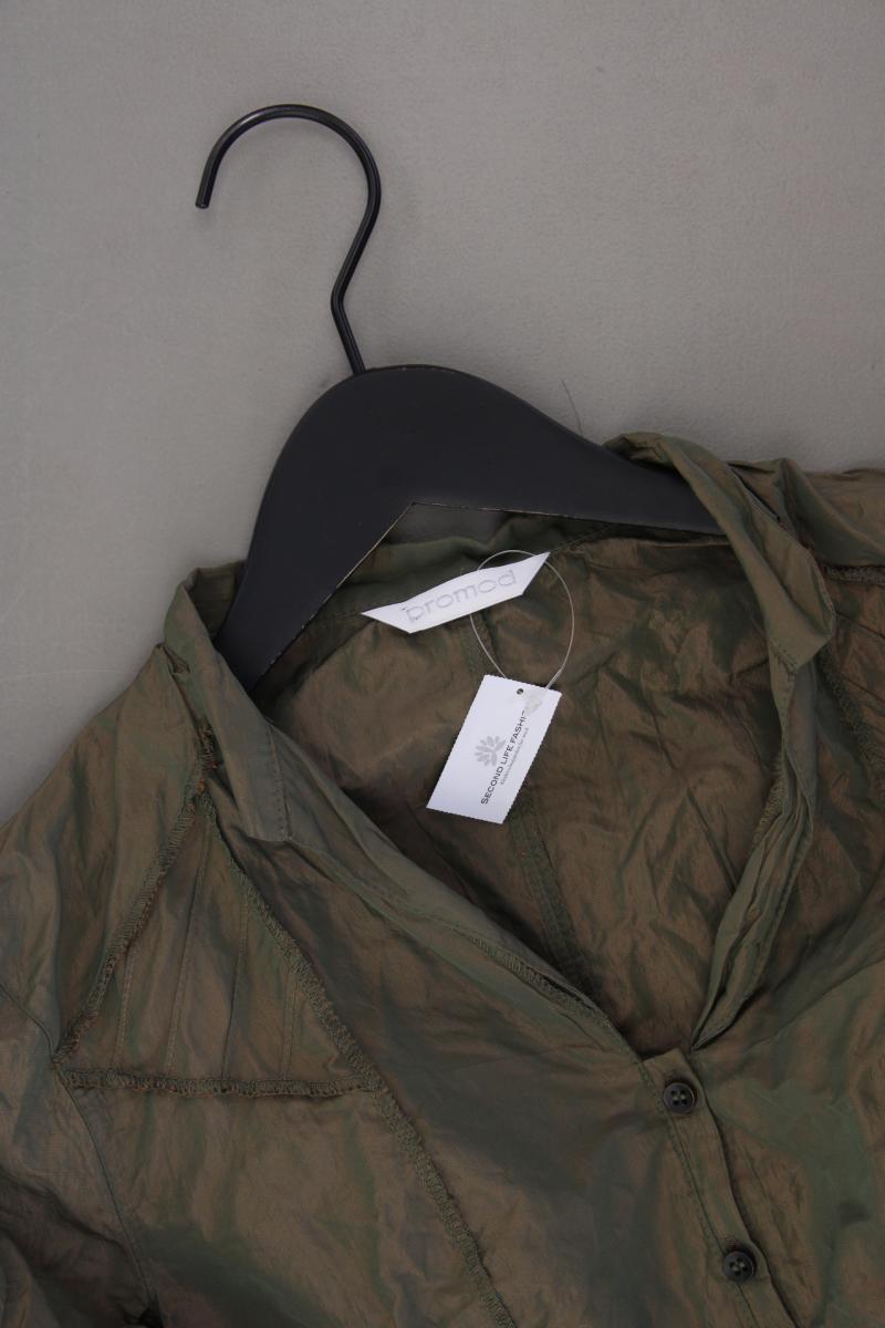 Promod Y2K Langarmbluse Gr. 34 mit Gürtel olivgrün aus Polyester