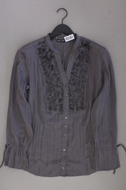 Gerry Weber Rüschenbluse Gr. 40 Langarm grau aus Polyester