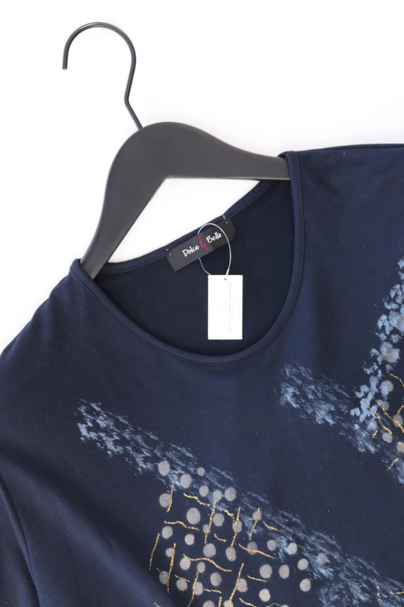 Dolce e Bella Shirt Gr. 44 Kurzarm blau aus Viskose