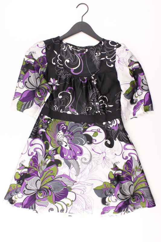 s.Oliver Kurzarmkleid Gr. 36 mit Gürtel mehrfarbig aus Polyester