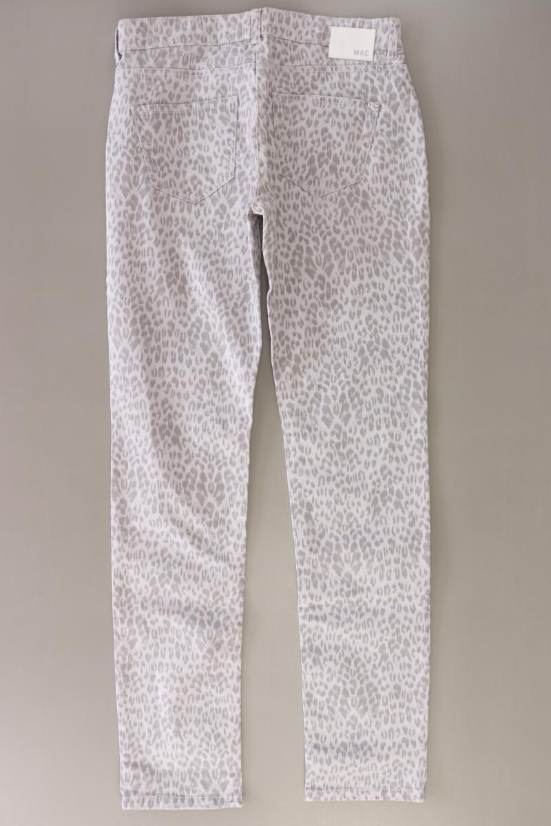 MAC Hose Modell Carrie Pipe Gr. 36/L32 mit Tierdruck grau aus Baumwolle