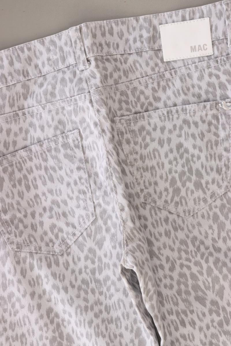 MAC Hose Modell Carrie Pipe Gr. 36/L32 mit Tierdruck grau aus Baumwolle