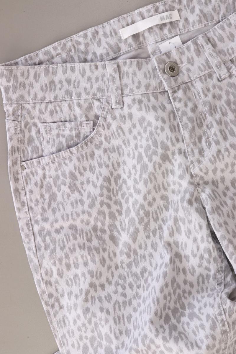 MAC Hose Modell Carrie Pipe Gr. 36/L32 mit Tierdruck grau aus Baumwolle