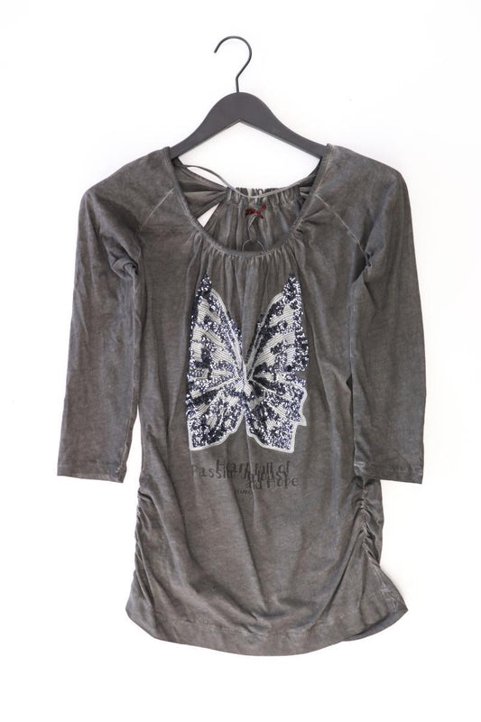 Key Largo Classic Shirt Gr. M 3/4 Ärmel mit Pailletten grau aus Baumwolle