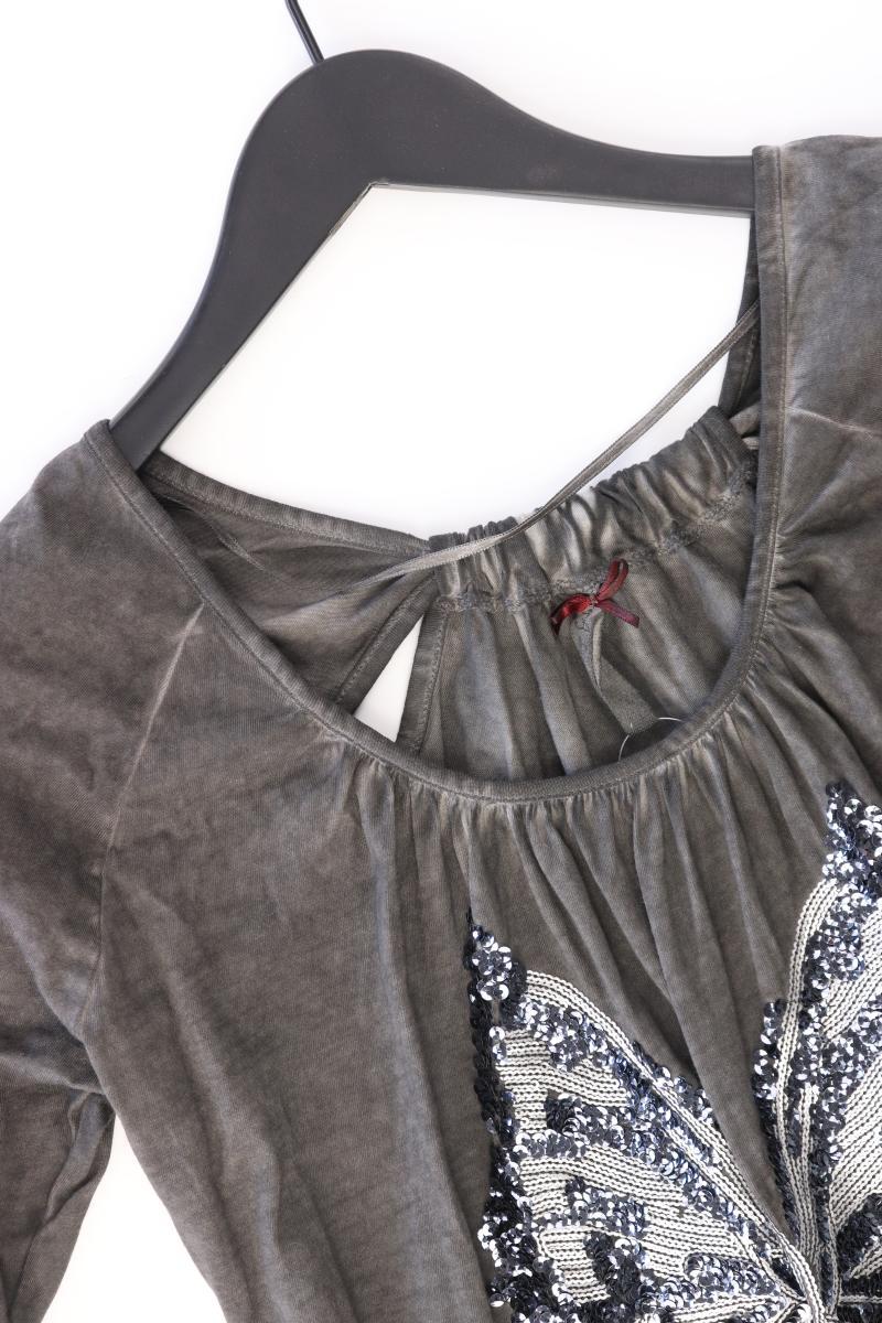 Key Largo Classic Shirt Gr. M 3/4 Ärmel mit Pailletten grau aus Baumwolle