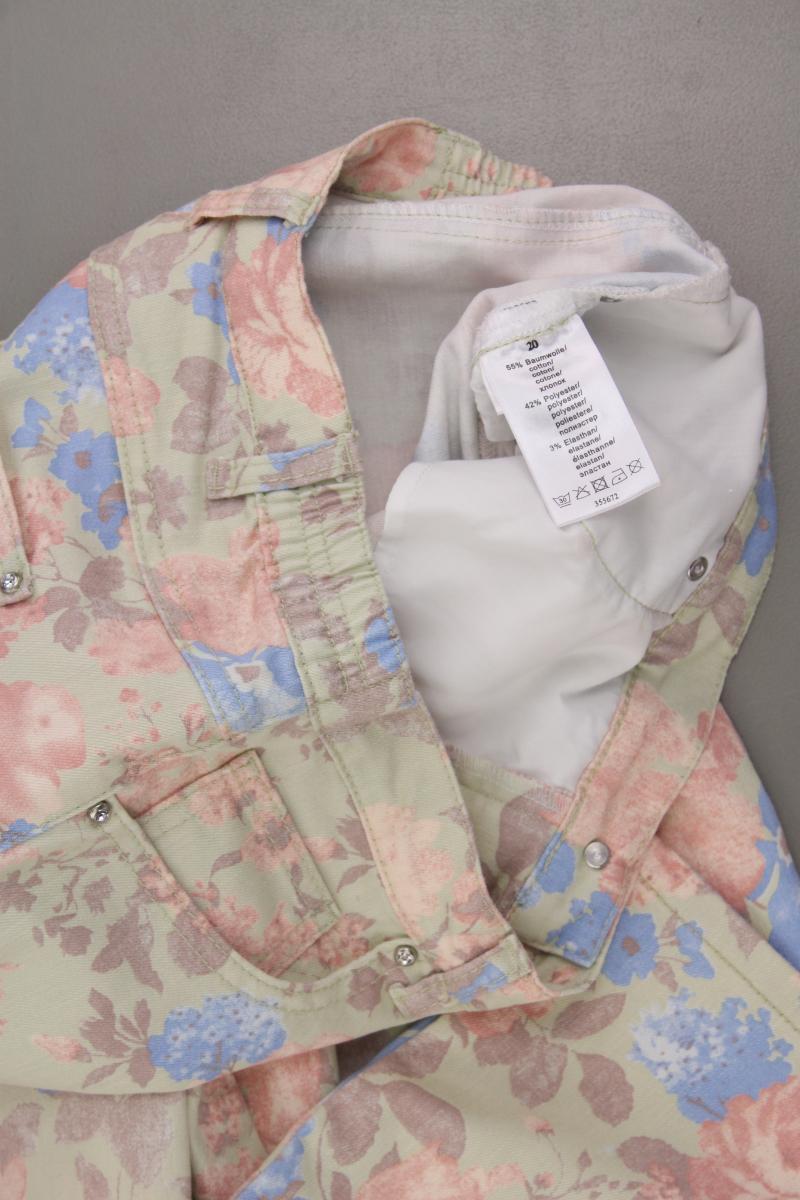 Straight Jeans Gr. Kurzgröße 20 mit Blumenmuster mehrfarbig aus Baumwolle
