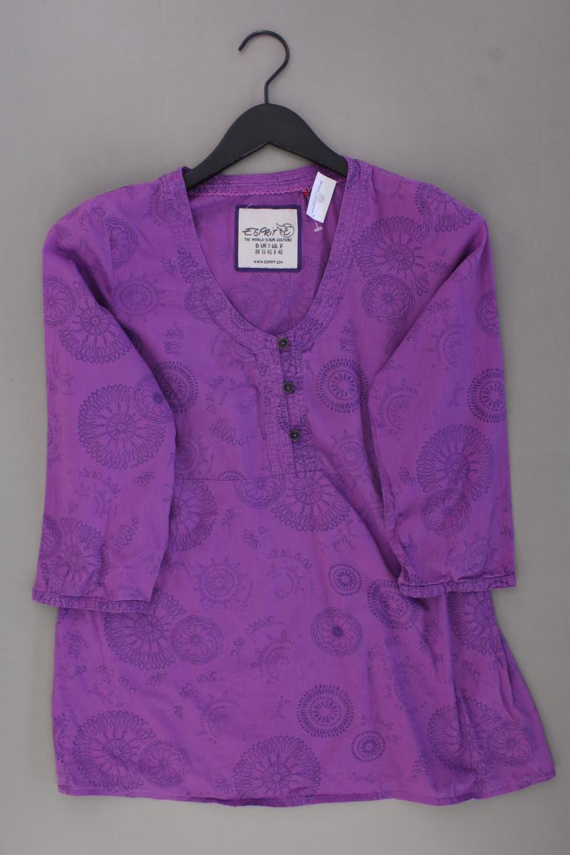 Esprit Regular Bluse Gr. 38 3/4 Ärmel lila aus Baumwolle