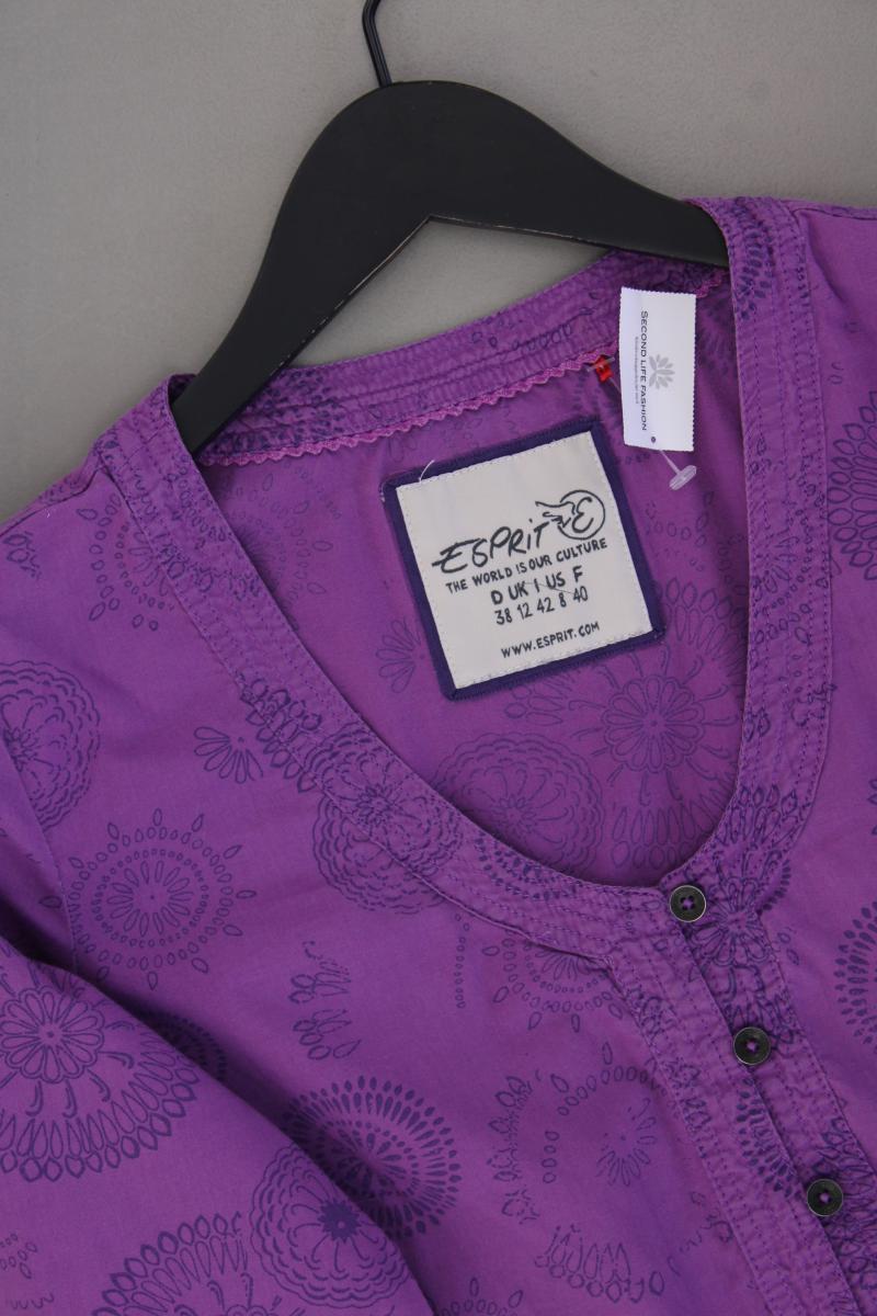 Esprit Regular Bluse Gr. 38 3/4 Ärmel lila aus Baumwolle