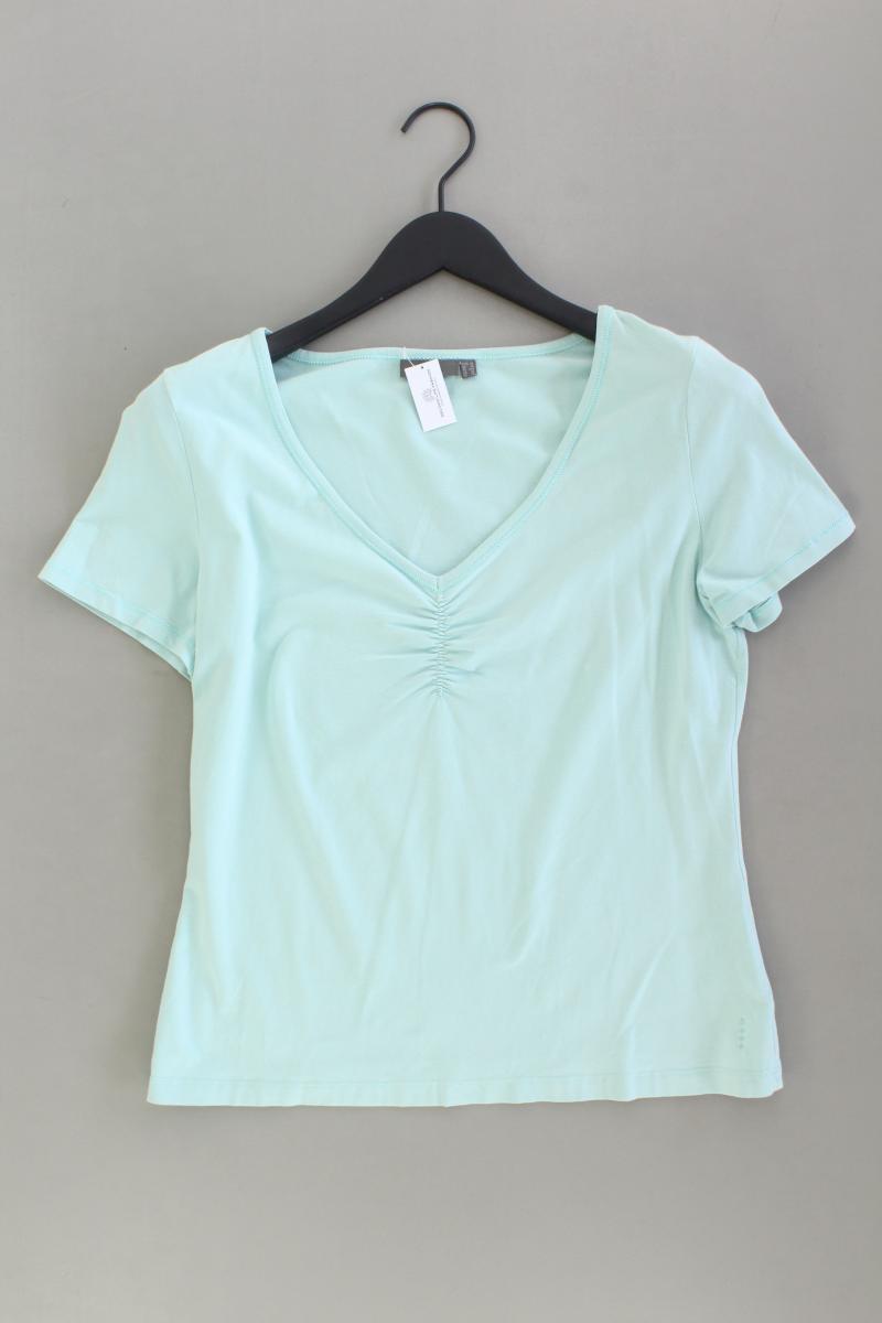 Mexx Shirt mit V-Ausschnitt Gr. XL Kurzarm türkis aus Baumwolle