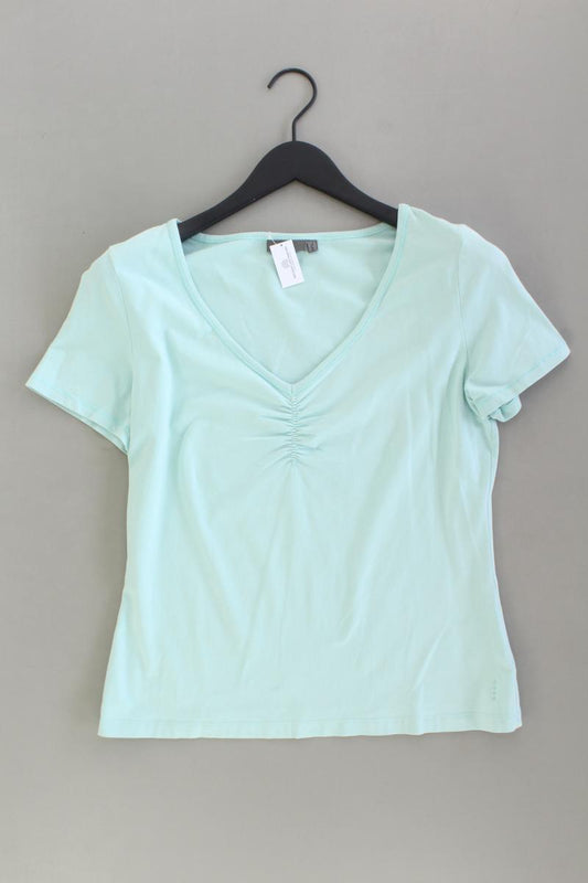 Mexx Shirt mit V-Ausschnitt Gr. XL Kurzarm türkis aus Baumwolle
