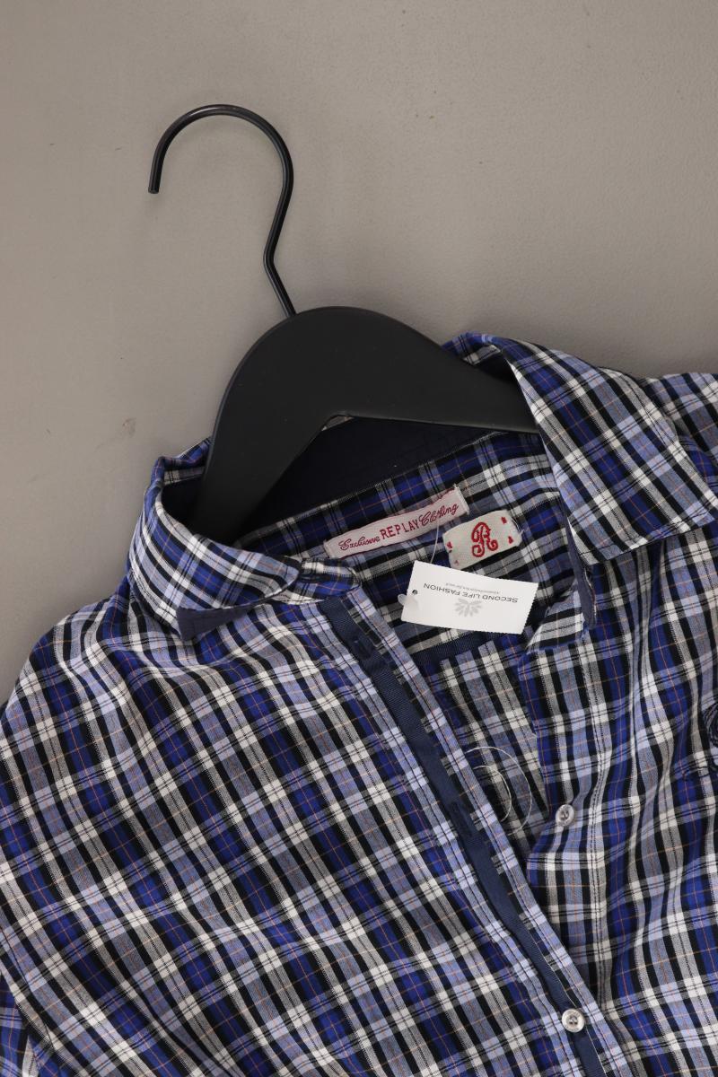 Replay Karobluse Gr. M kariert Langarm blau