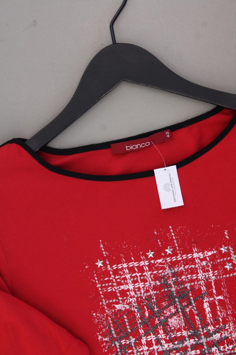 Bianca Regular Shirt Gr. 42 3/4 Ärmel rot aus Viskose