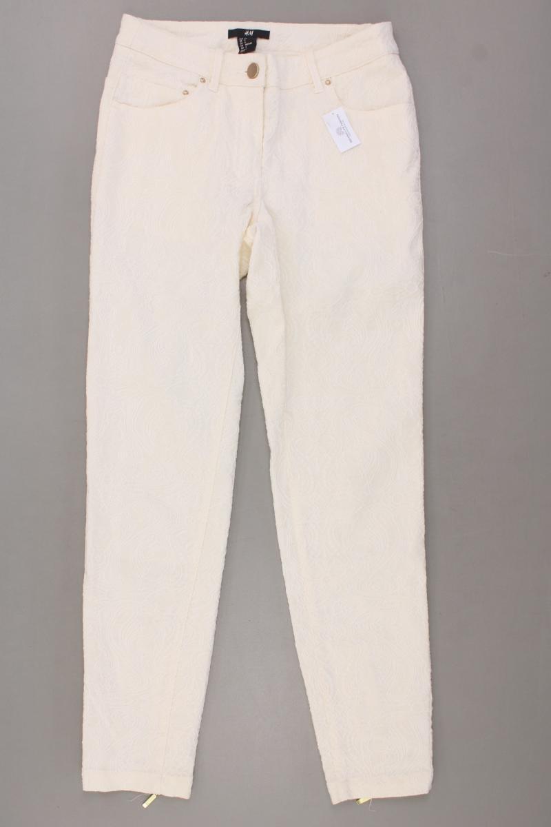 H&M Skinny Hose Gr. 34 creme aus Baumwolle
