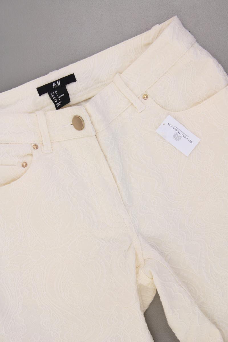 H&M Skinny Hose Gr. 34 creme aus Baumwolle