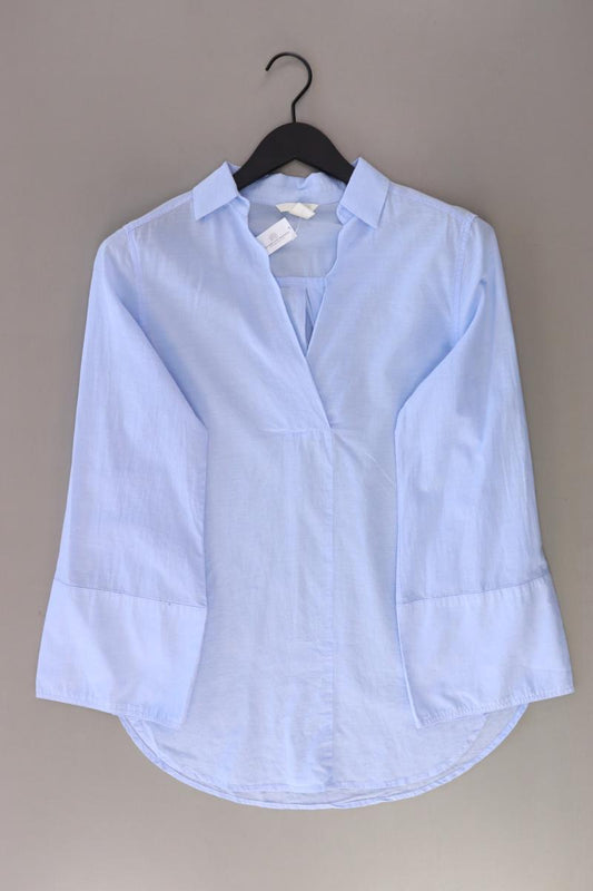 H&M Bluse Gr. 34 Langarm blau aus Baumwolle