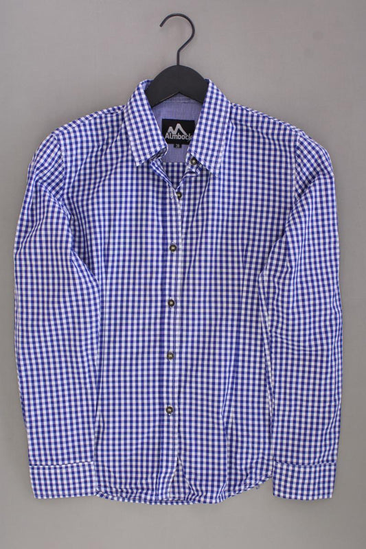 Almbock Karobluse Gr. 38 kariert Langarm blau aus Baumwolle