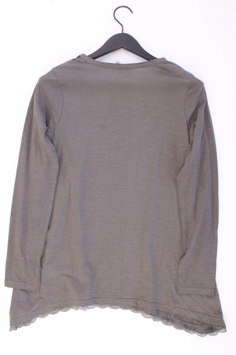 Street One Longsleeve-Shirt Gr. 38 mit Tierdruck Langarm mit Pailletten grau
