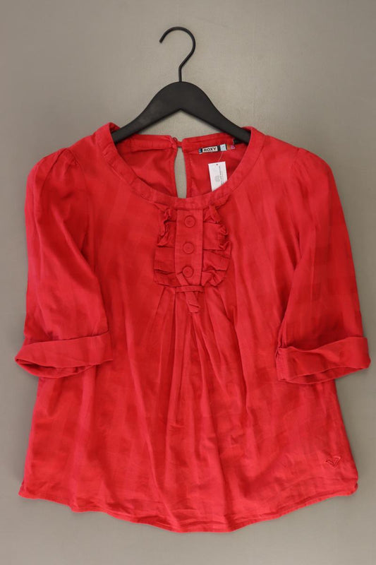 Roxy Rüschenbluse Gr. S 3/4 Ärmel rot aus Baumwolle
