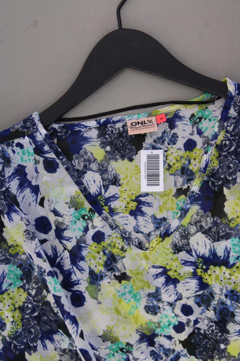 Only Kurzarmbluse Gr. 36 mit Blumenmuster mehrfarbig aus Polyester