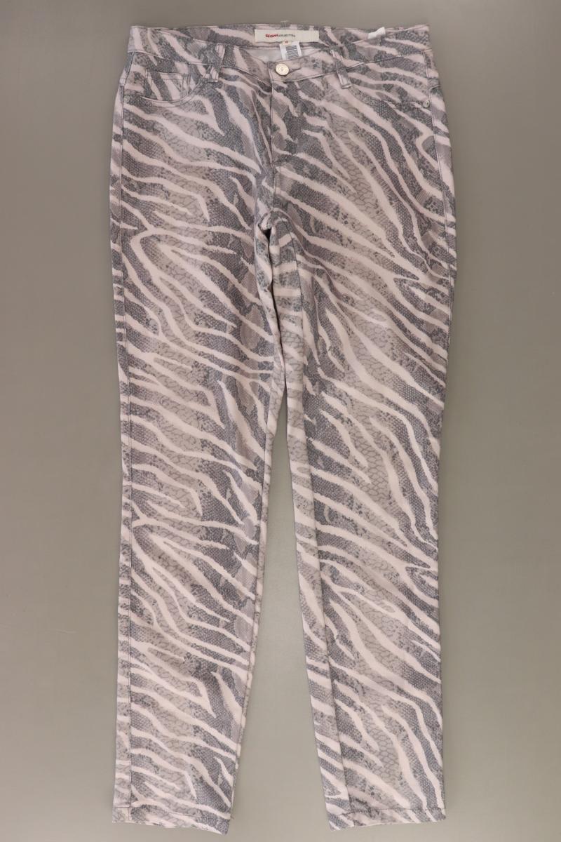 Geisha Five-Pocket-Hose Gr. M mit Tierdruck grau aus Baumwolle