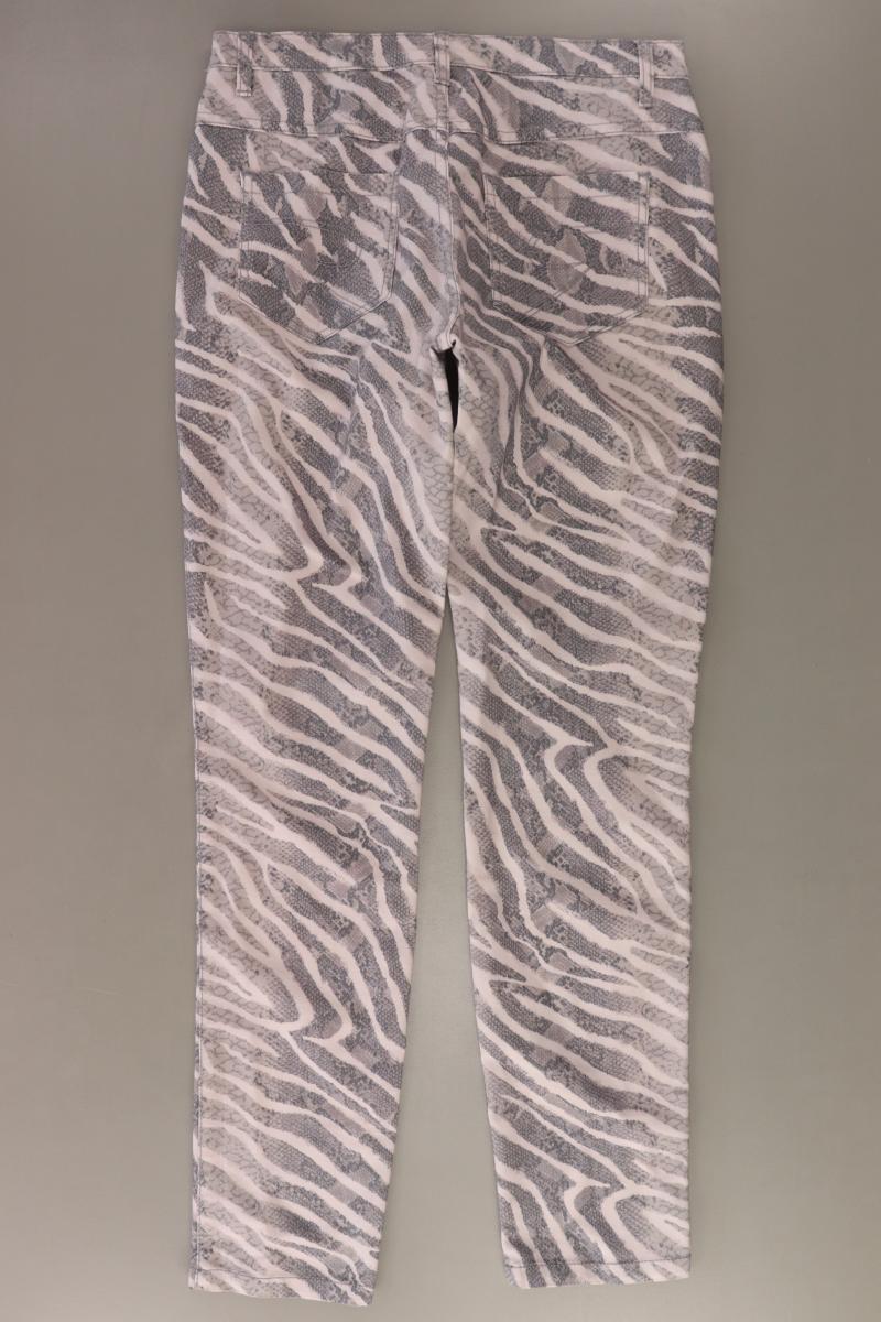 Geisha Five-Pocket-Hose Gr. M mit Tierdruck grau aus Baumwolle